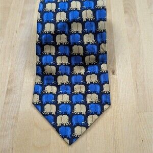 WWF World Wildlife Fund Men's Neck Tie Silk Elephant Print